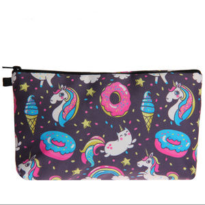 Unicorn Donut Rainbow Ice Cream Makeup Bag